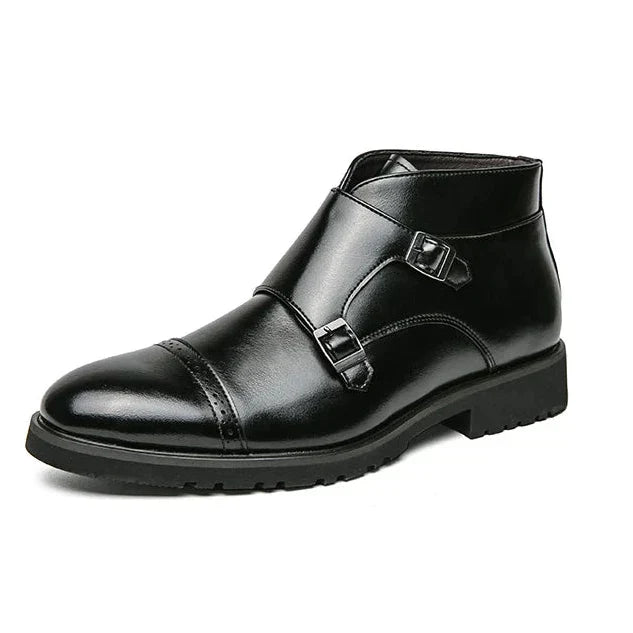 Darryl | Leather Boots with Double Monk Strap