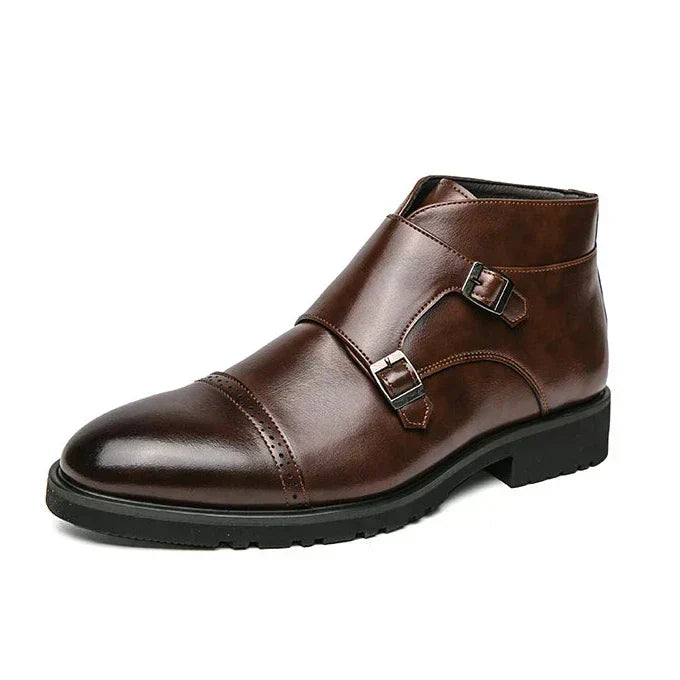 Darryl | Leather Boots with Double Monk Strap